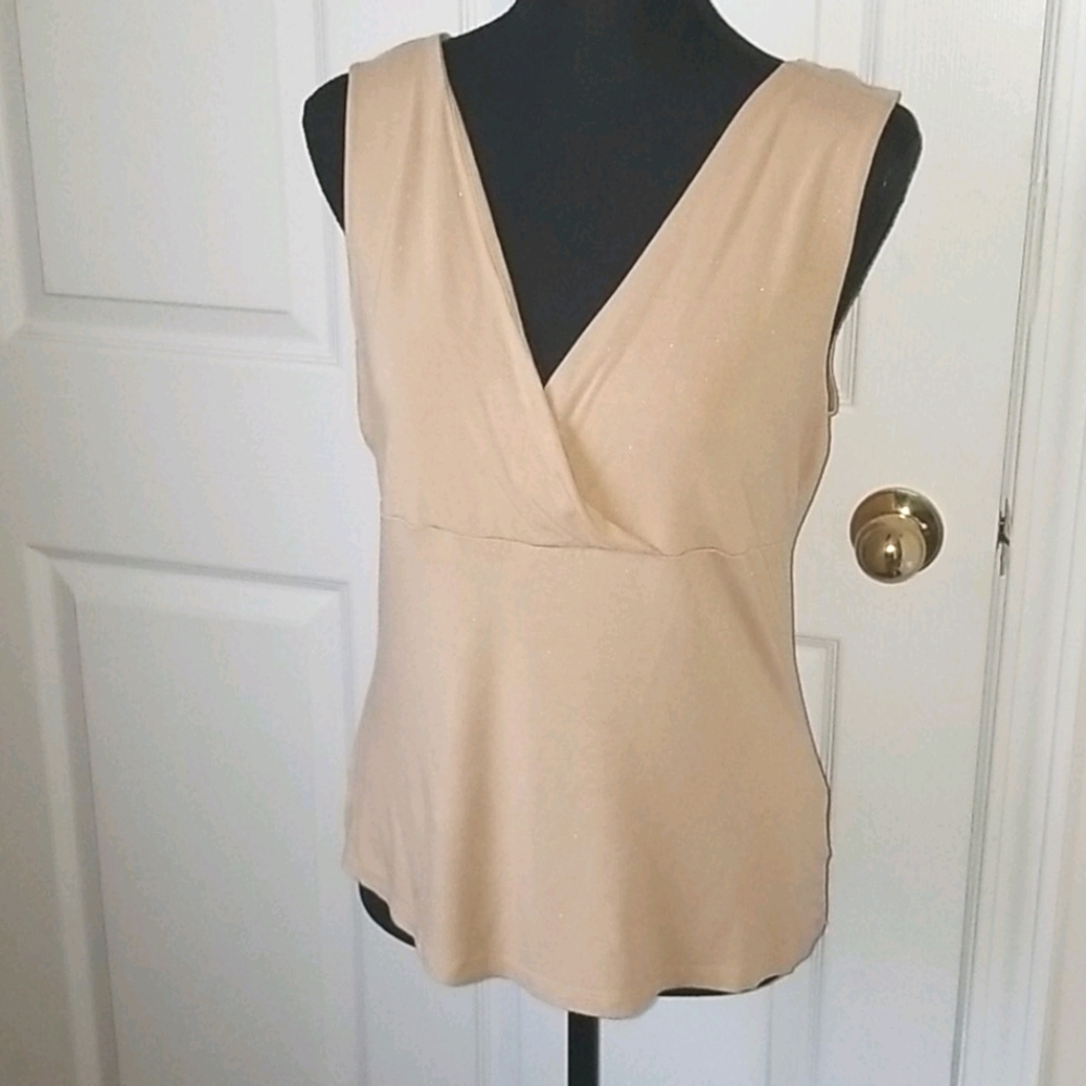 INC Sleeveless Top in tan/gold